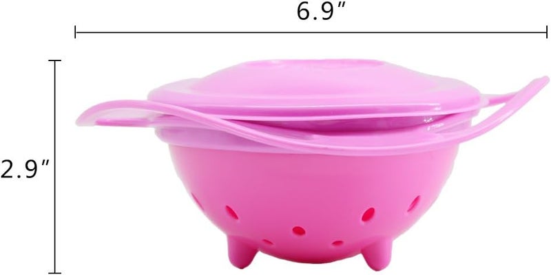 Song Qing Magic Gyro Bowl 360 Degree Rotate Spill-Proof Bowls with Lid Plastic Creative Dishes Practice Feeding Bowls - Image 2